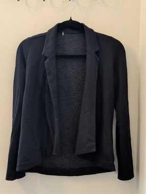 Costa Blanca Black Open-Front Blazer Cardigan